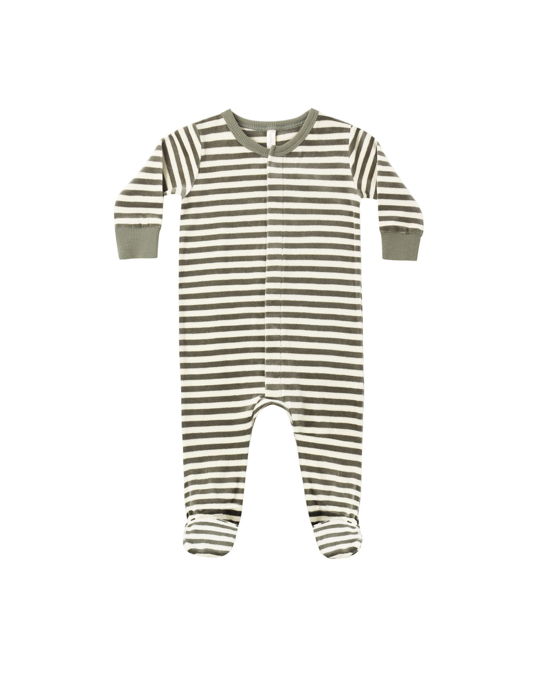 Hidden Snap Footie, Spruce Stripe