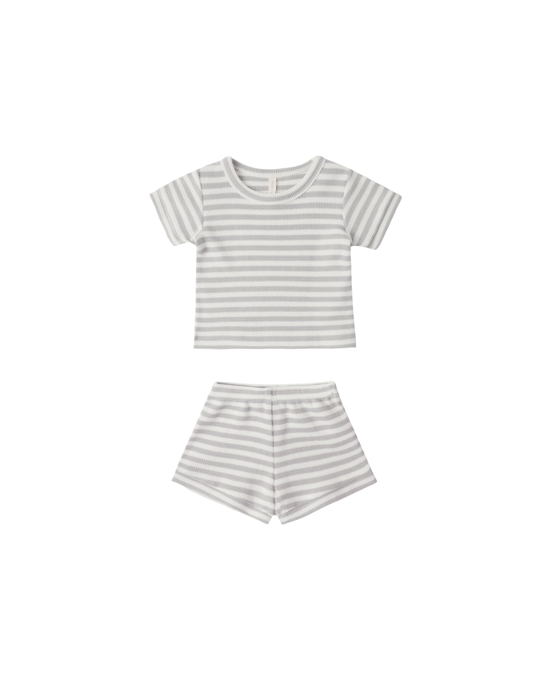 Waffle Shortie Set, Sage Stripe