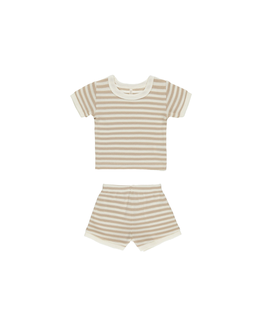 Waffle Shortie Set, Oat Stripe