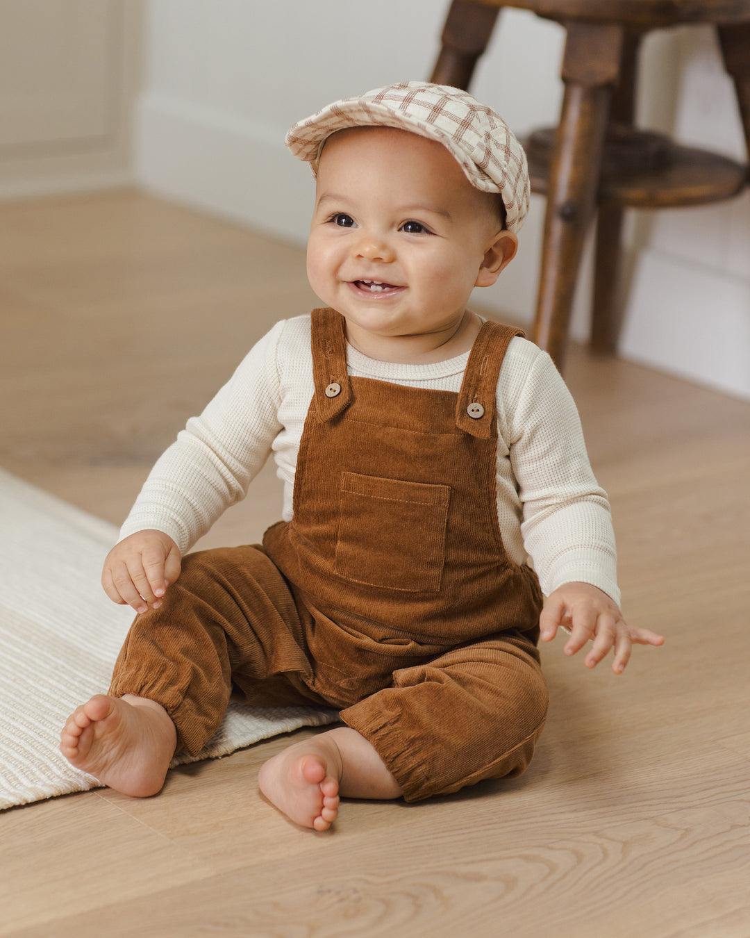 Corduroy Baby Overalls, Cinnamon