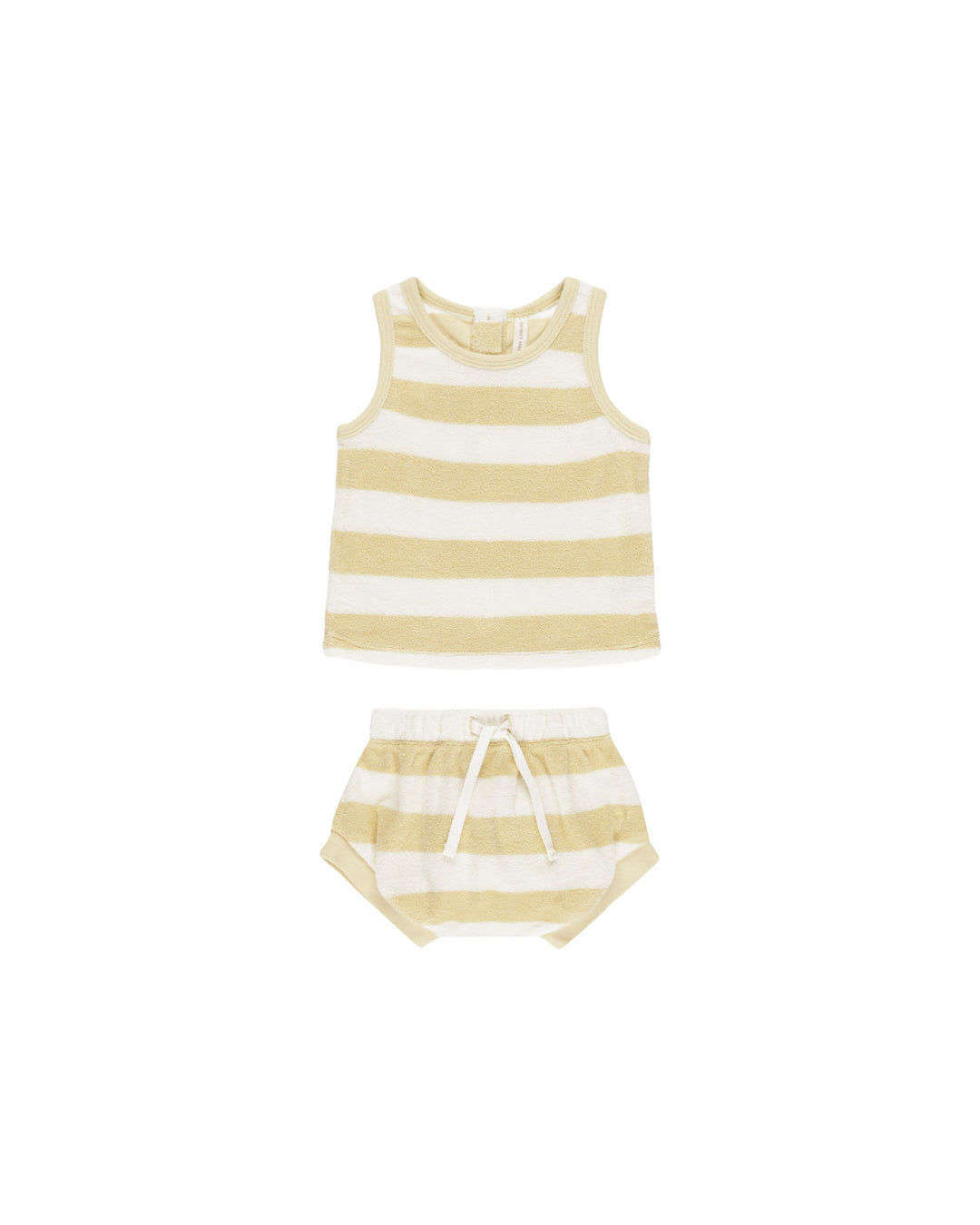 Terry Tank + Short Set, Yellow Stripe