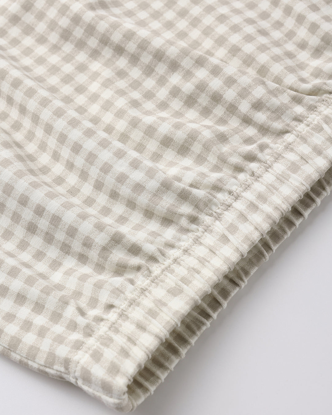 Bamboo Baby Gown + Hat Set, Oat Gingham