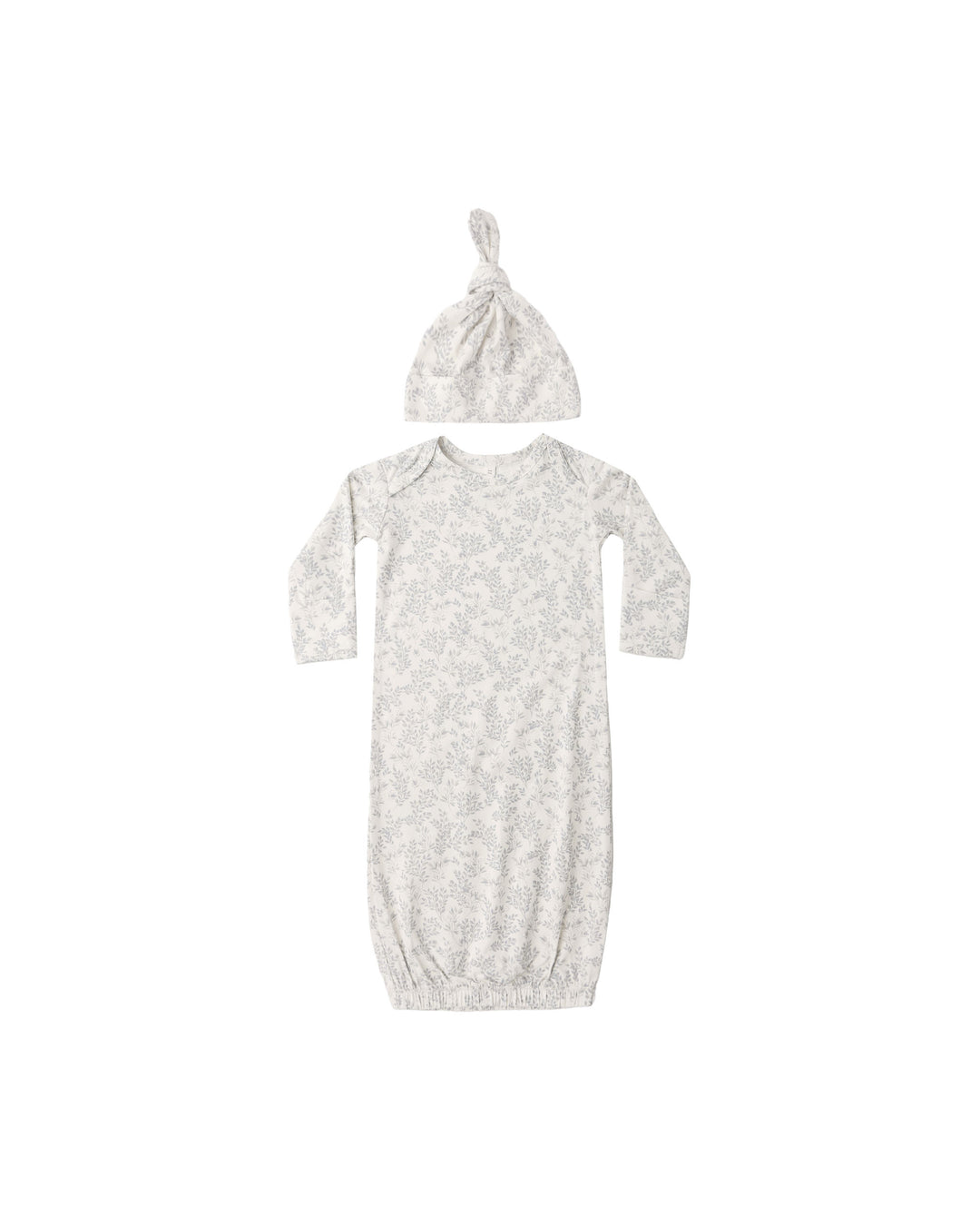 Bamboo Baby Gown + Hat Set, Cloud Floral