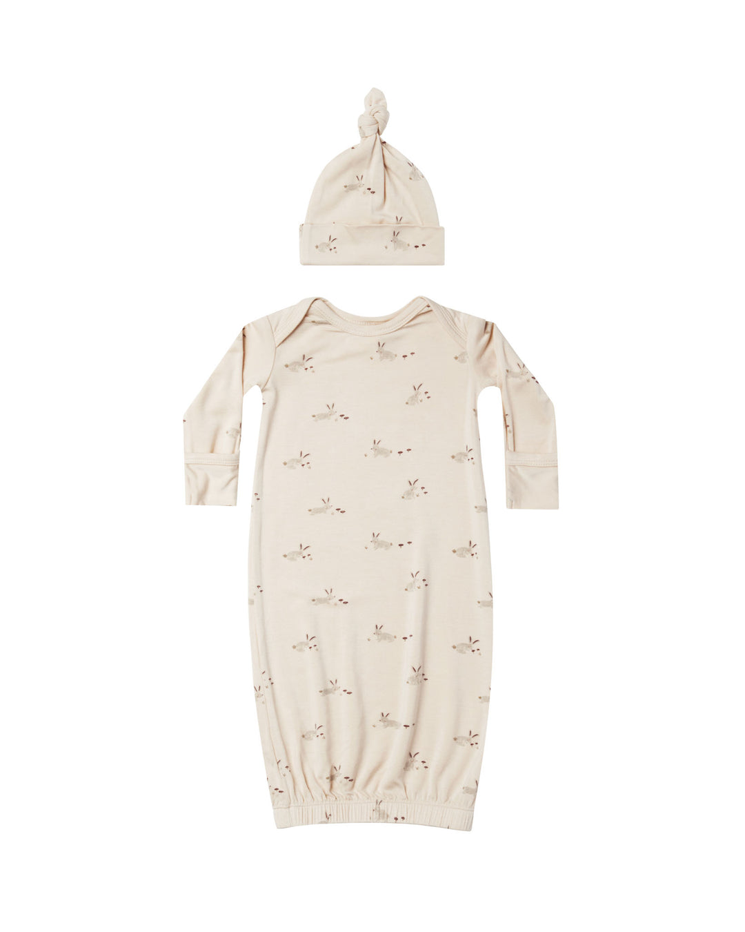 Bamboo Baby Gown + Hat, Bunnies