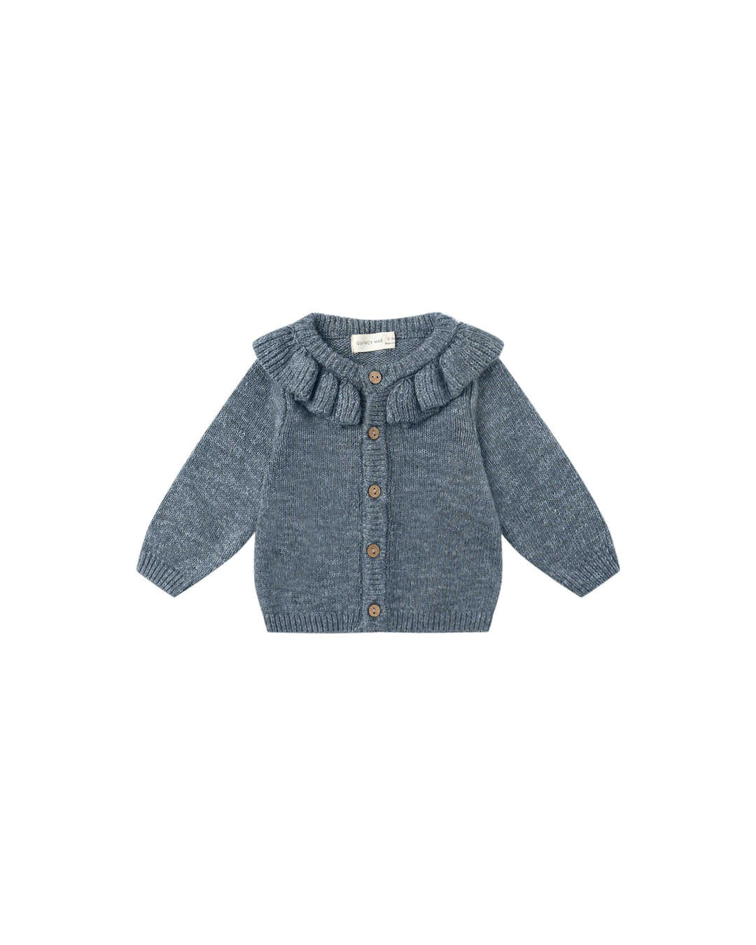 Ruffle Collar Cardigan, Ocean