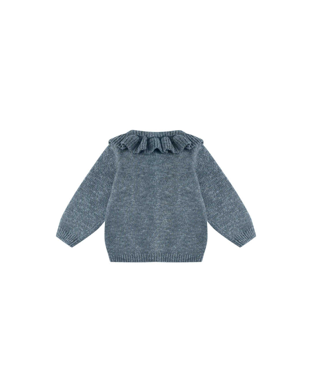 Ruffle Collar Cardigan, Ocean