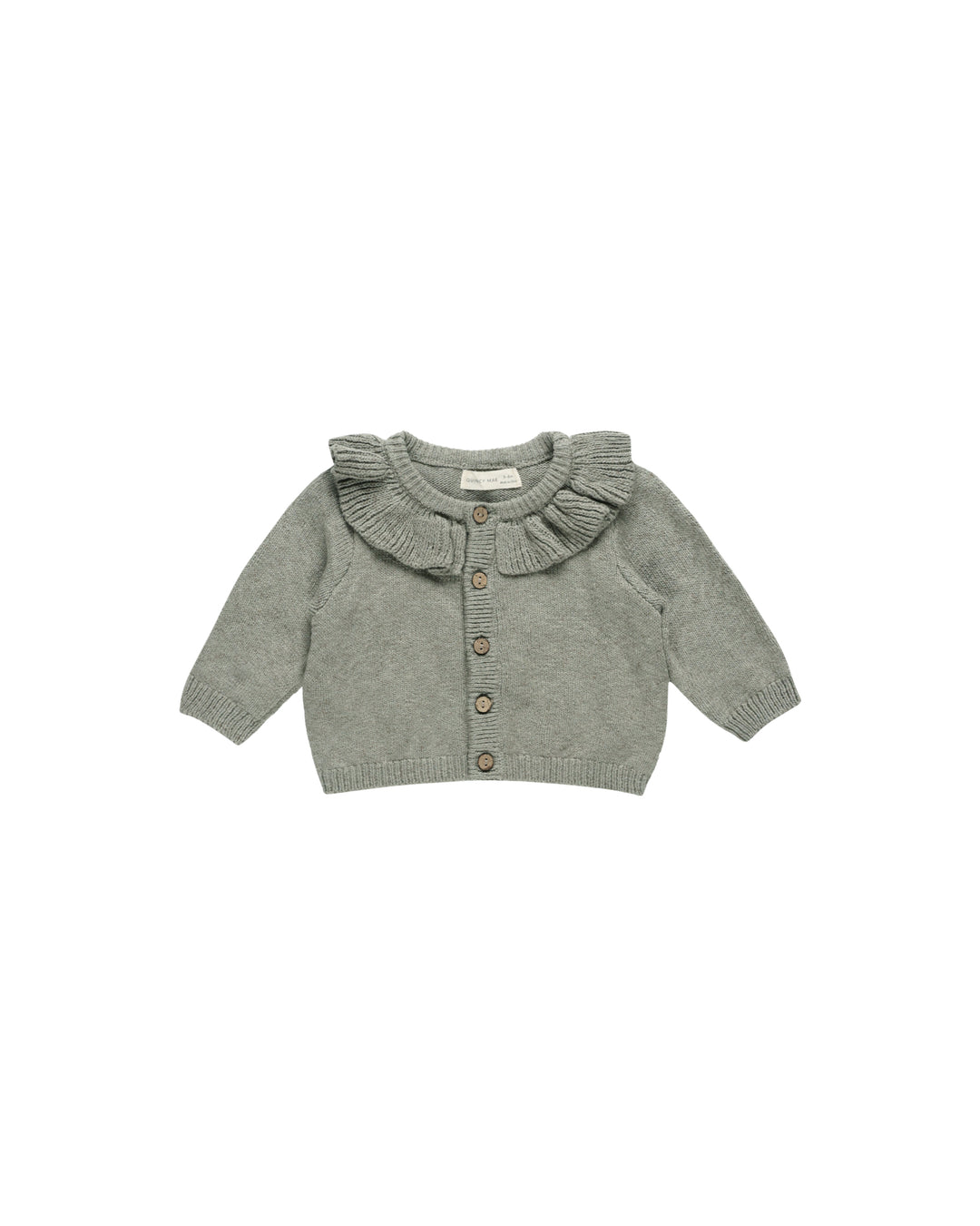 Ruffle Collar Cardigan, Basil