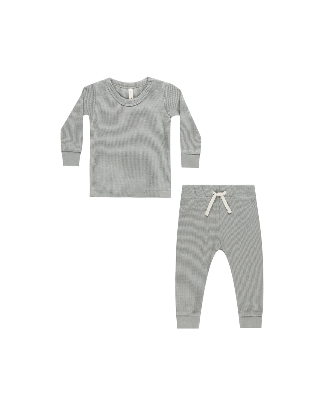 Waffle Top + Pant Set, Dusty Blue