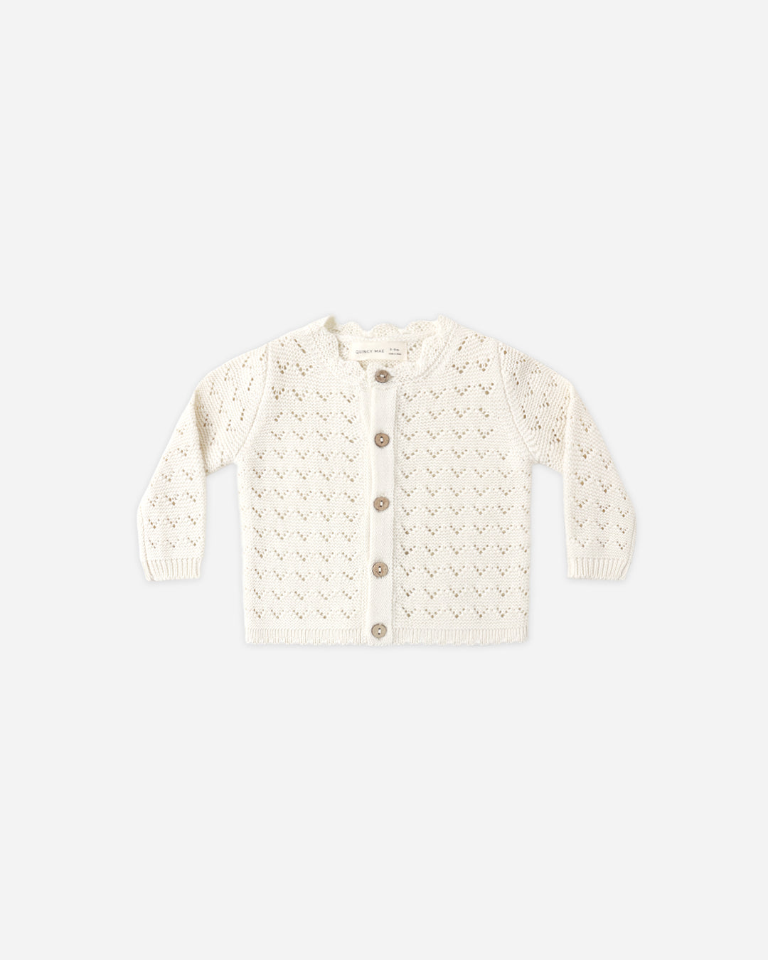 Scalloped Cardigan, Natural