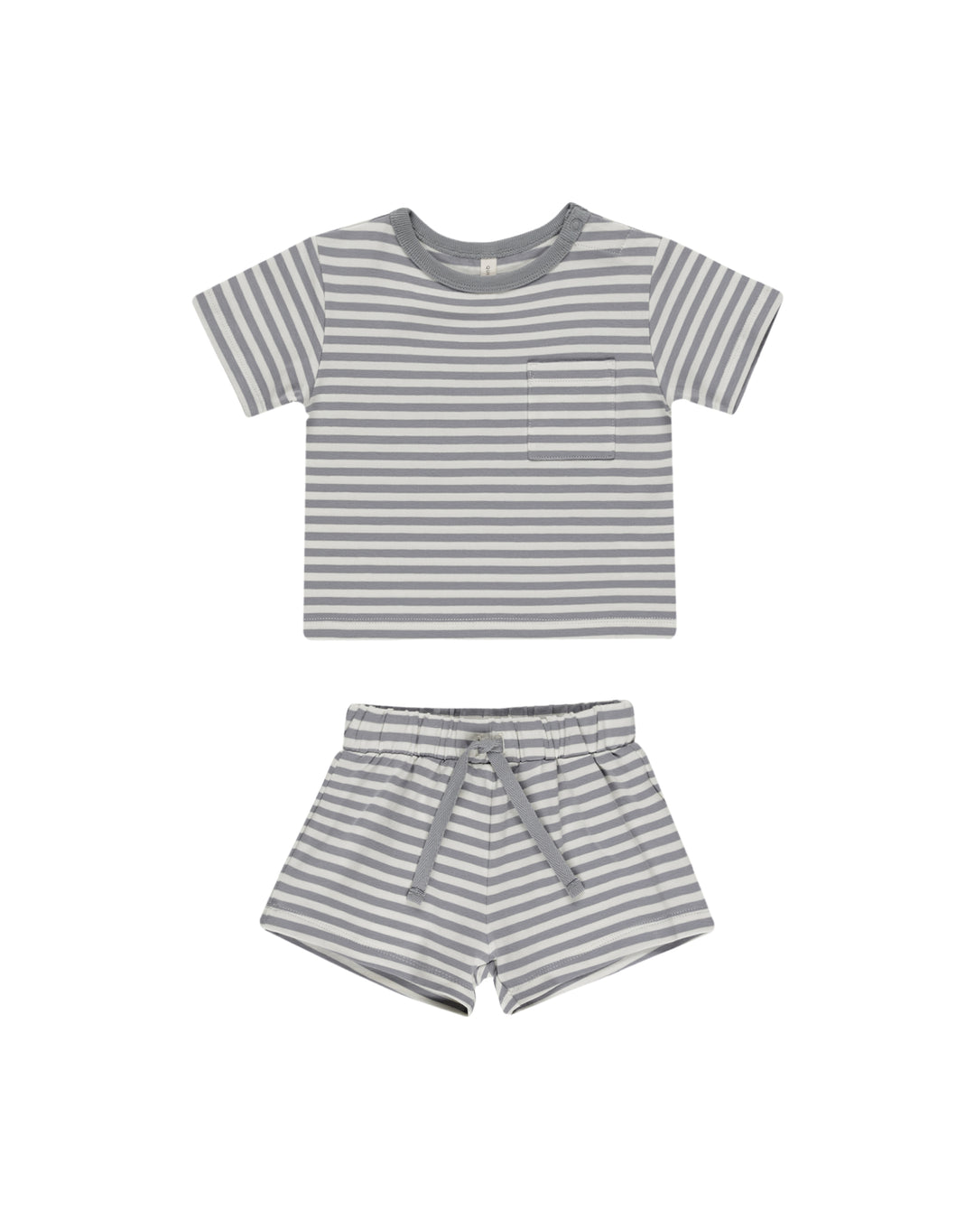 Pocket Tee + Short Set, Blue Stripe