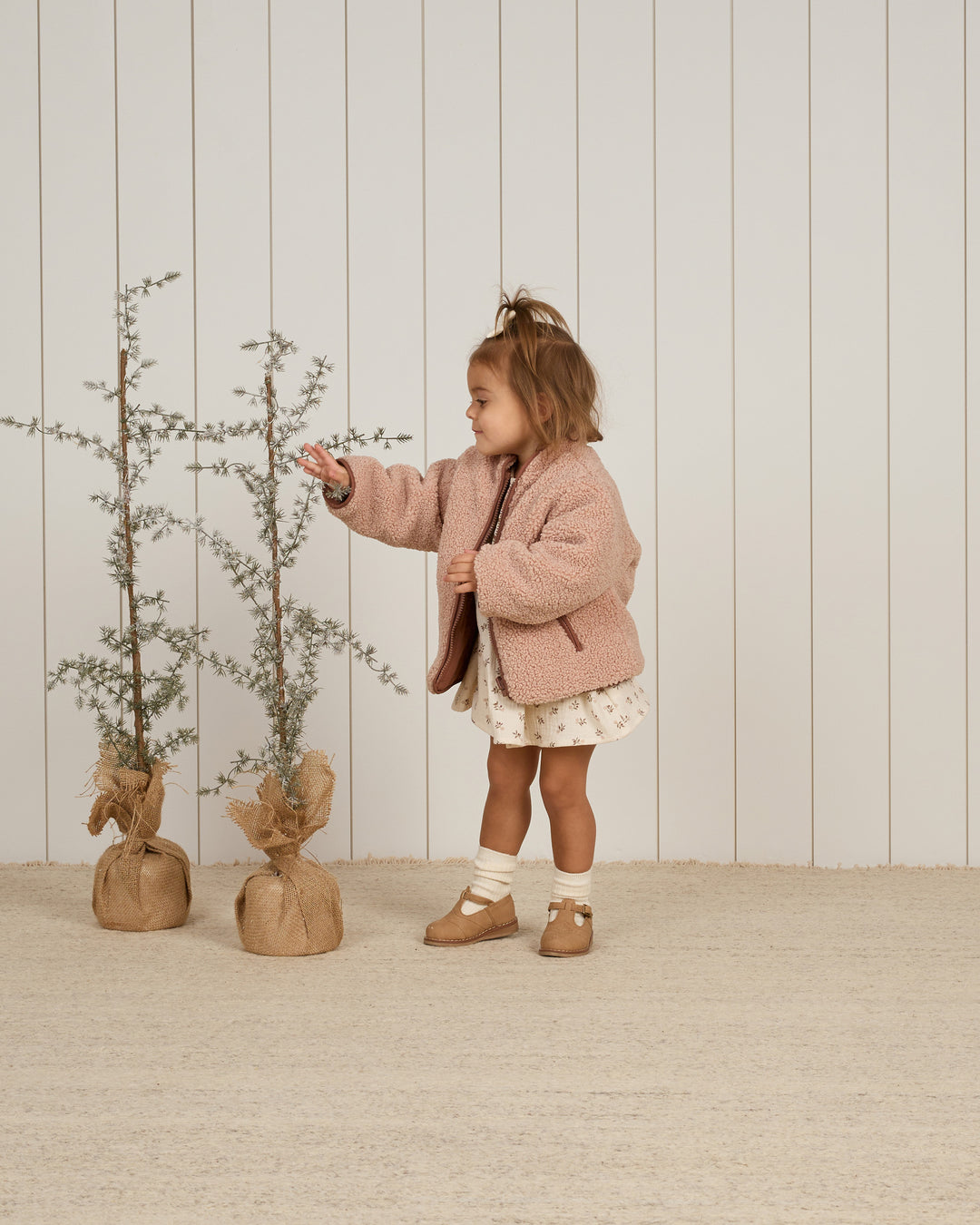 Shearling Zip Jacket, Blush