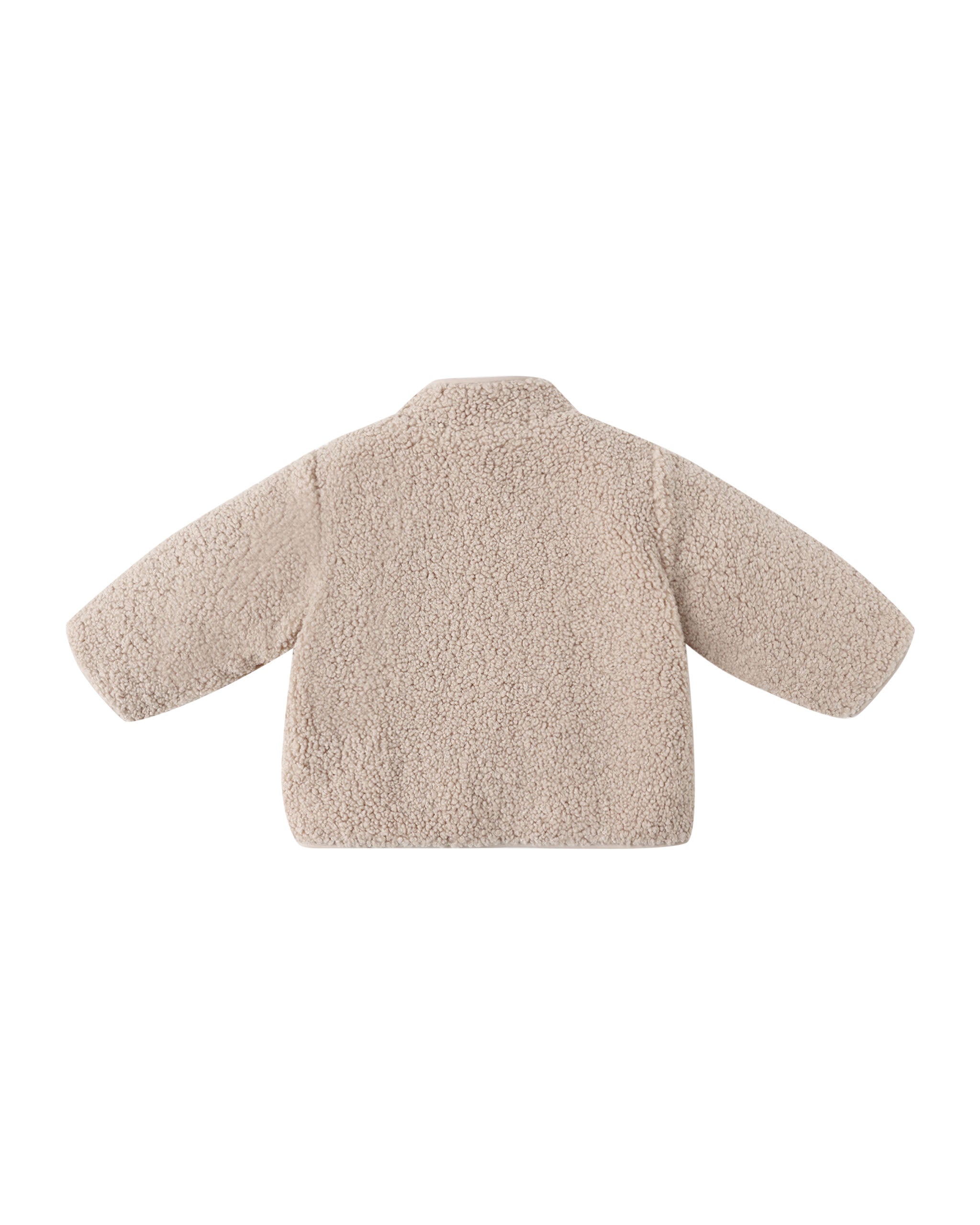 Quincy Mae Shearling Zip Jacket, Oat | BlackBear Children's Boutique