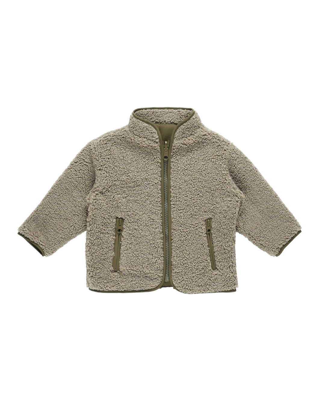 Shearling Zip Jacket, Olive