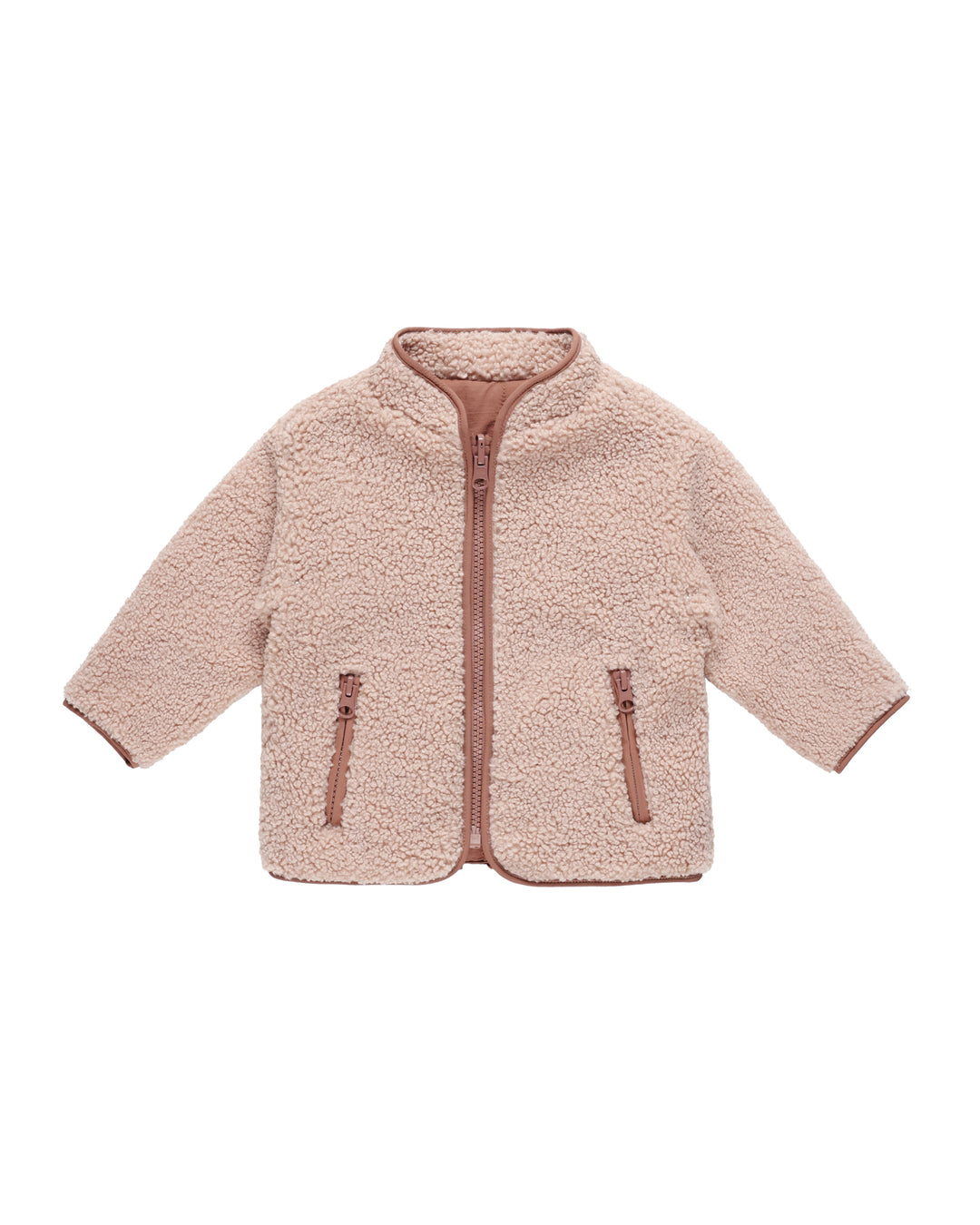 Shearling Zip Jacket, Blush