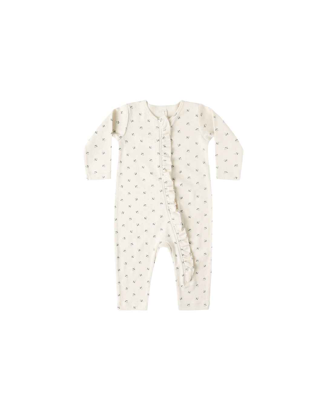 Ruffle Jumpsuit, Blue Ditsy