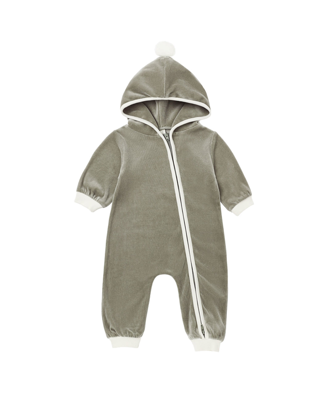Velour Zip Jumpsuit, Spruce
