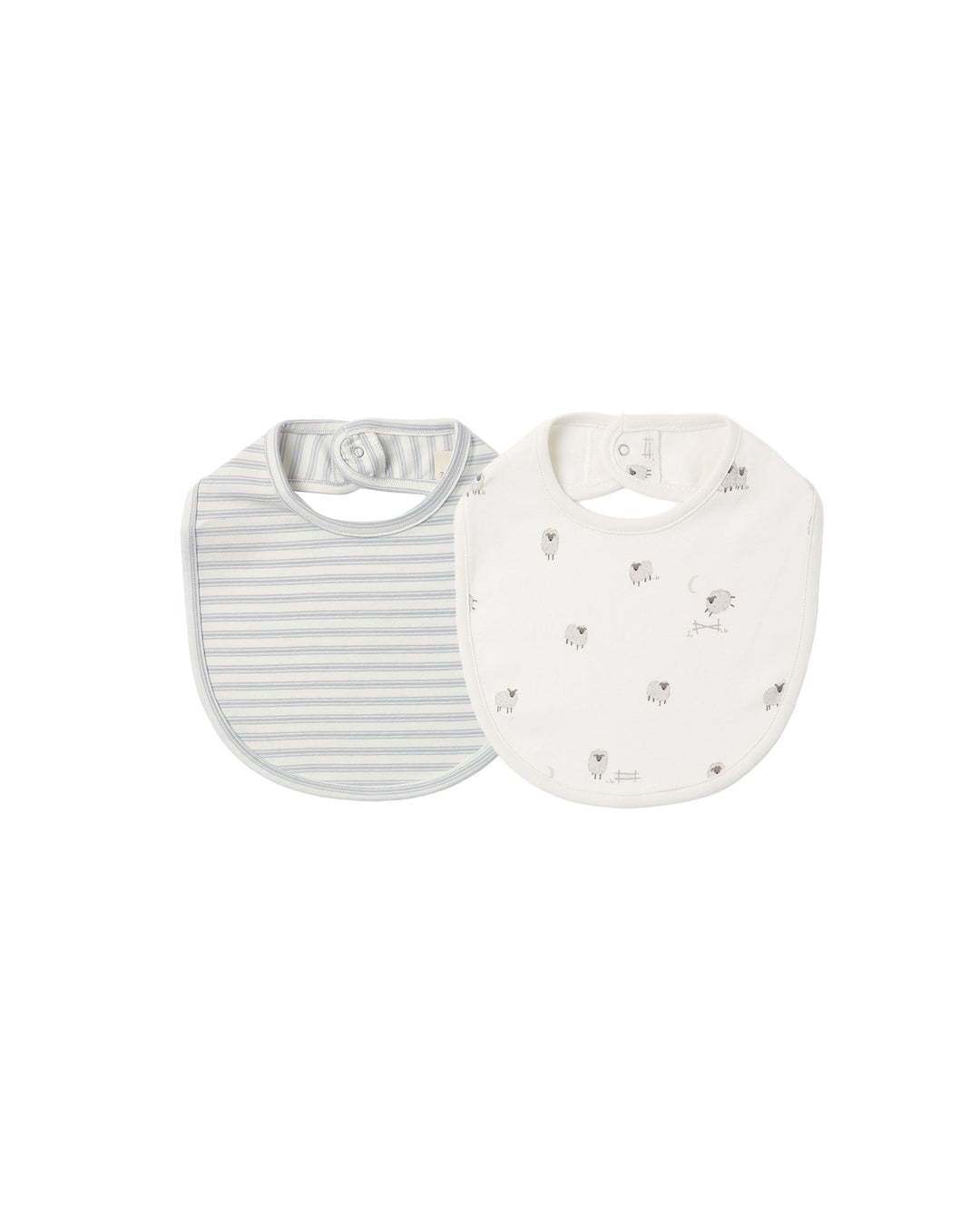 Jersey Snap Bib, 2 Pack Sheep, Cloud Stripe