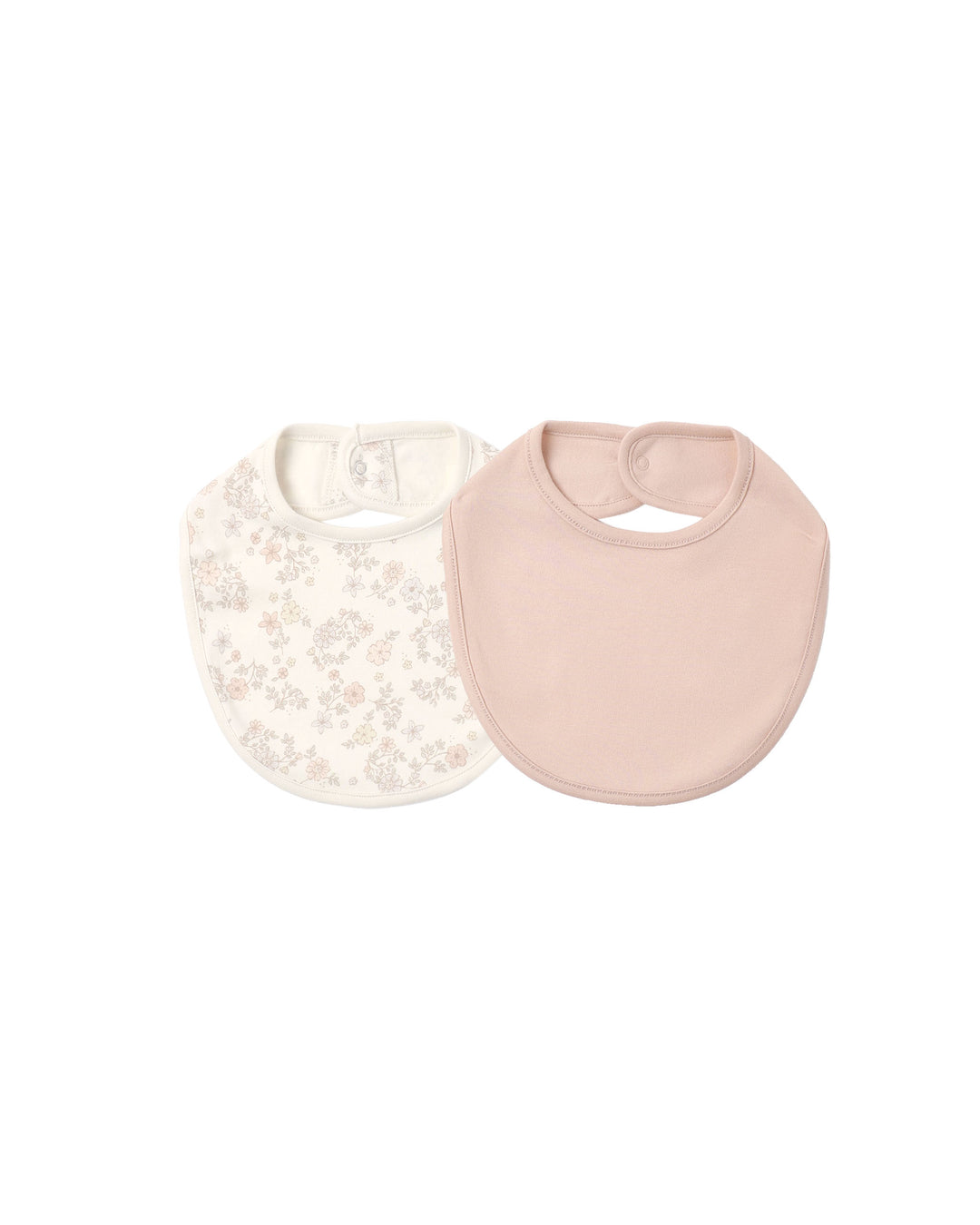 Jersey Snap Bib, 2 Pack Floral Vine, Dusty Rose