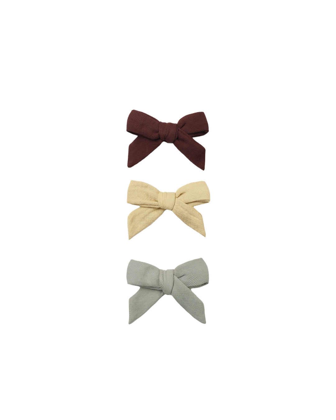 Bow w/ Clip, Set of 3 Black Cherry, Butterscotch, Laurel