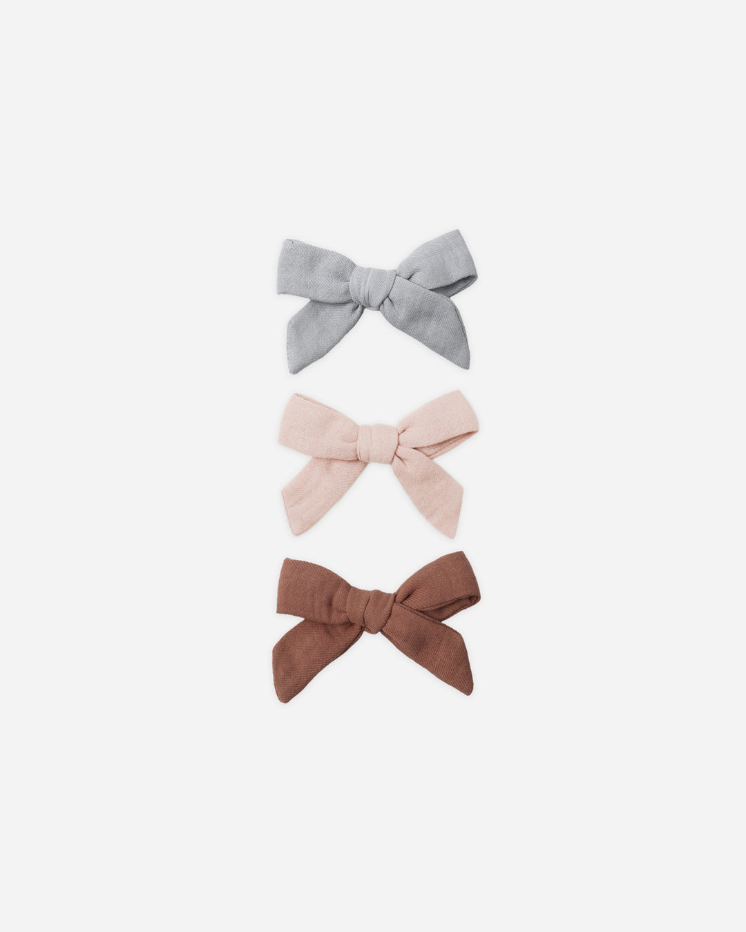 Bow W/ Clip, Set of 3 Sky, Blush, Poppy