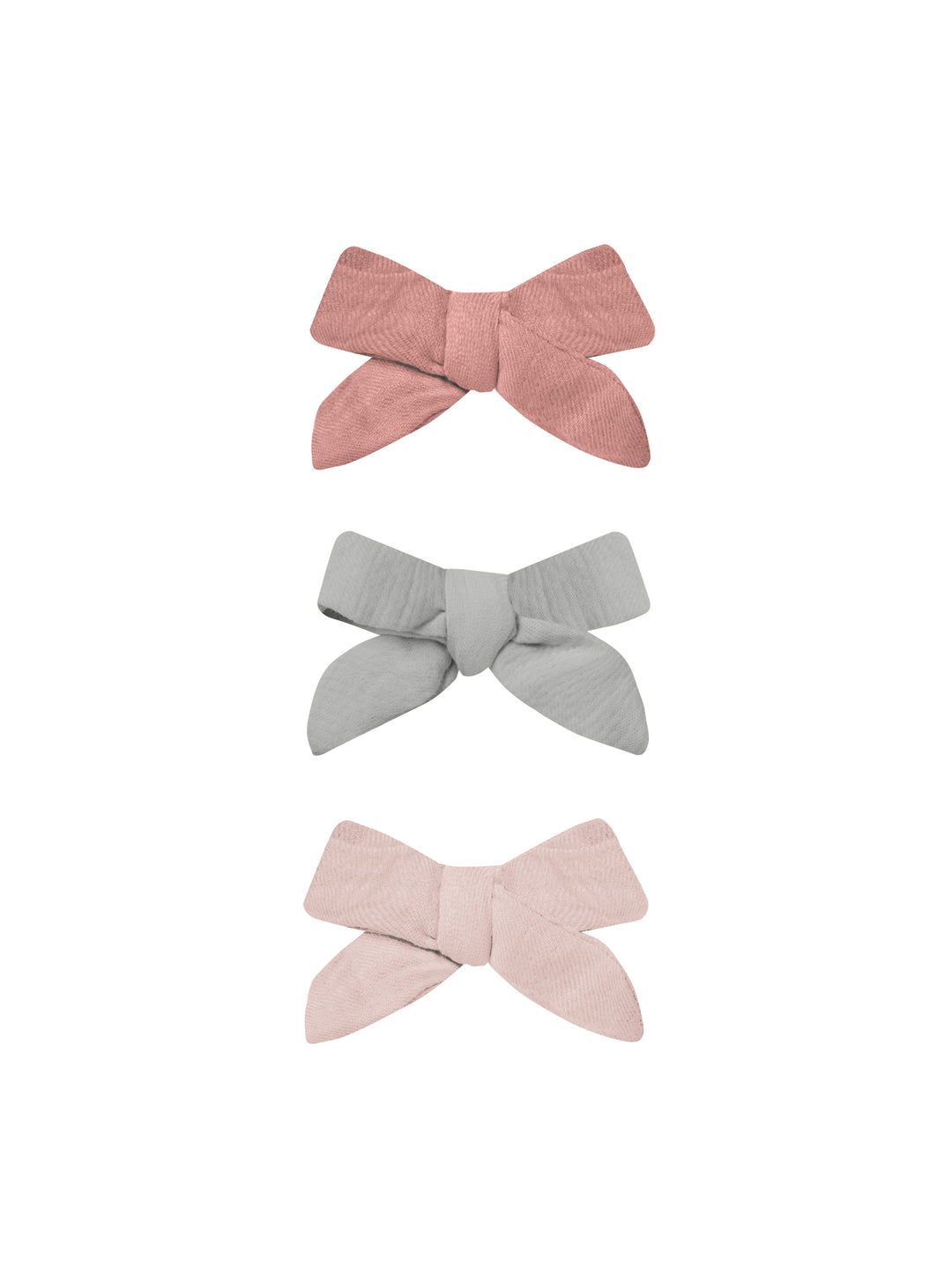 Bow w/ Clip, Set of 3 - Lipstick, Sky, Bubblegum