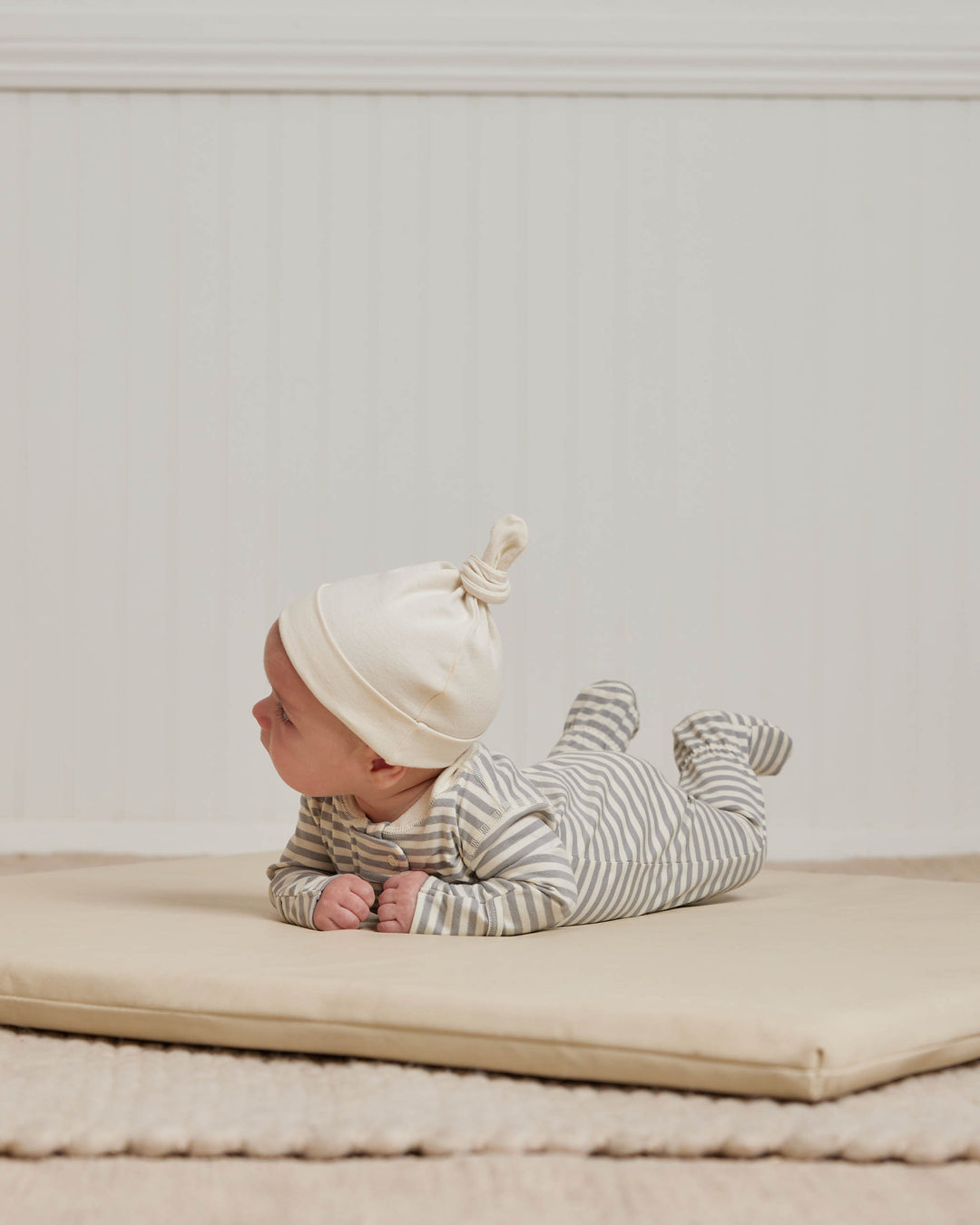 Knotted Baby Hat, Ivory