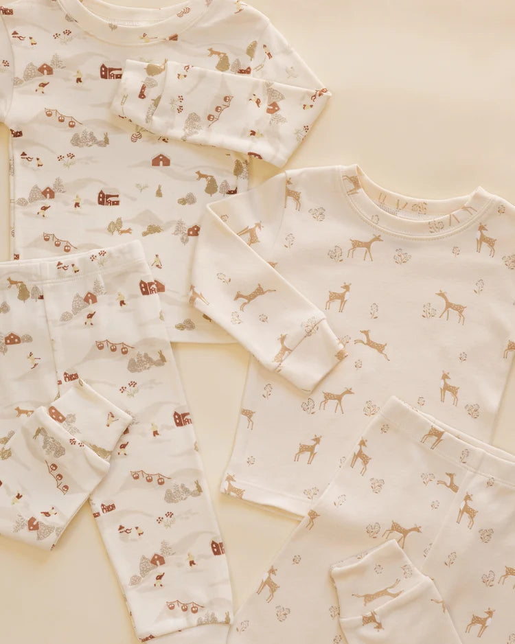 Organic L/S PJ Set, Ski Town