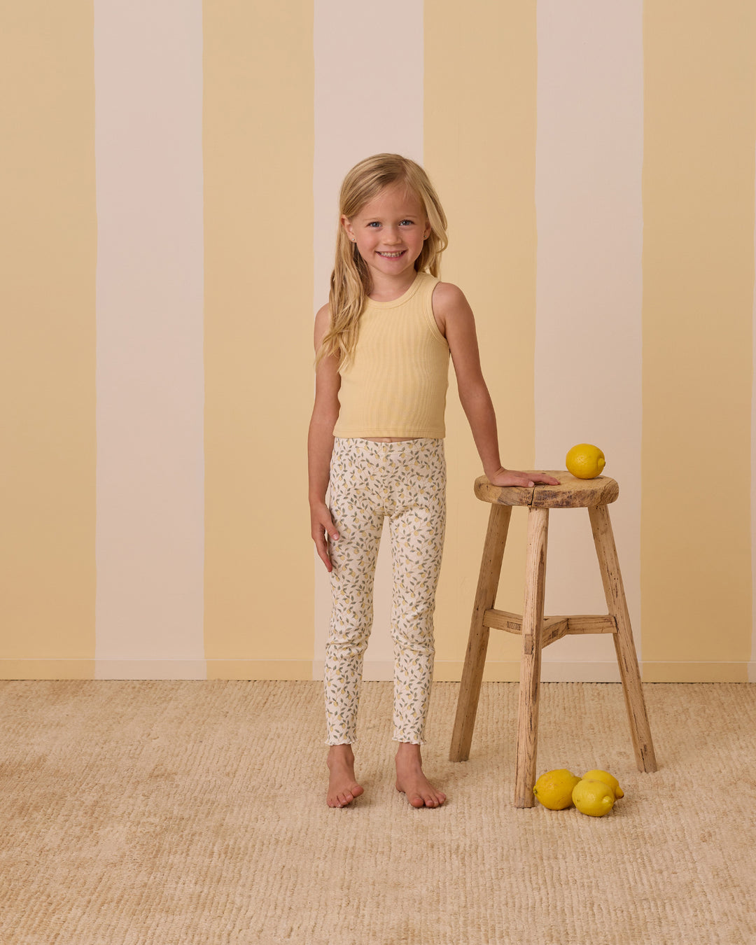 Ribbed Legging Set - Lemons, Yellow