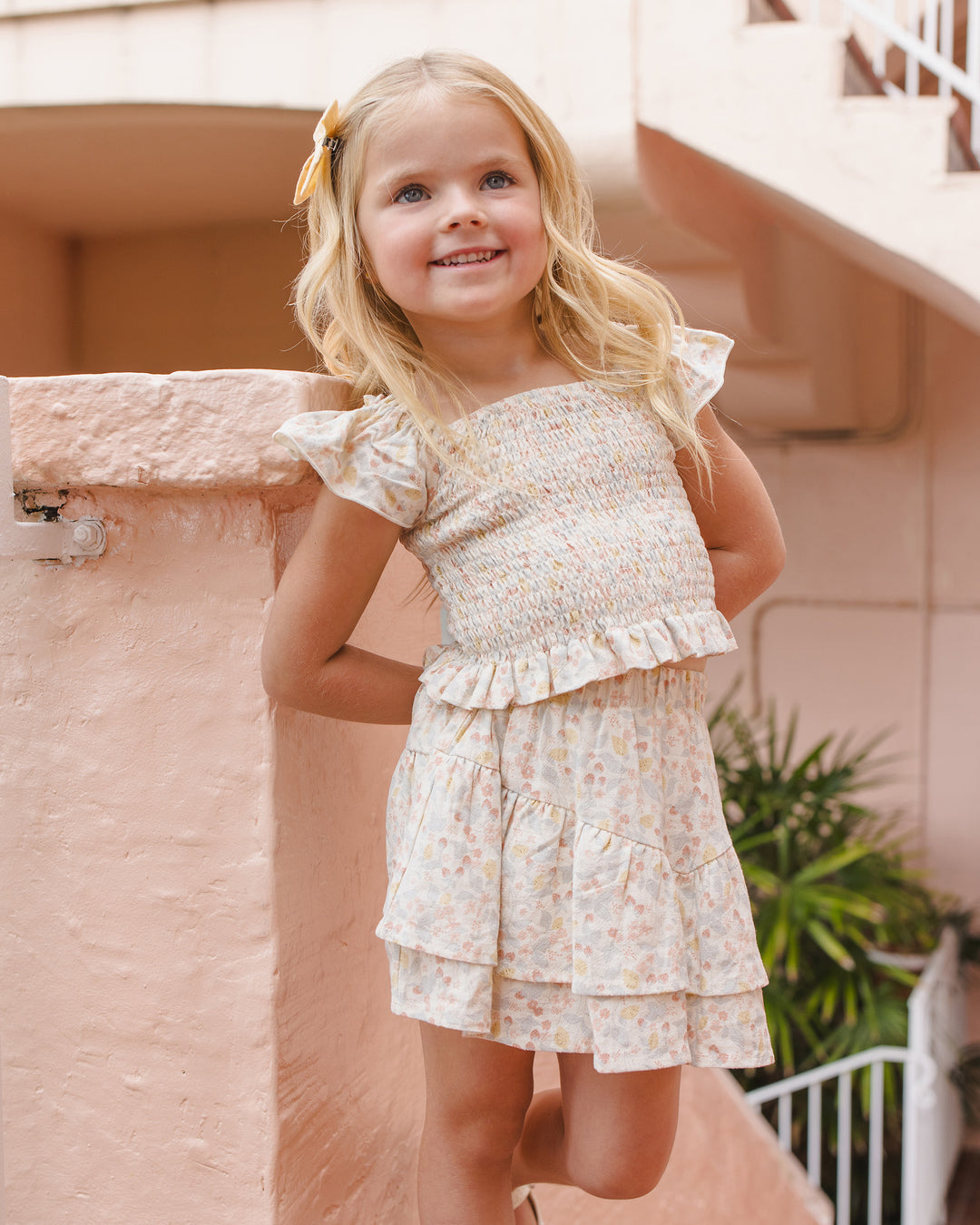 Tiered Mini Skirt, Summer Garden