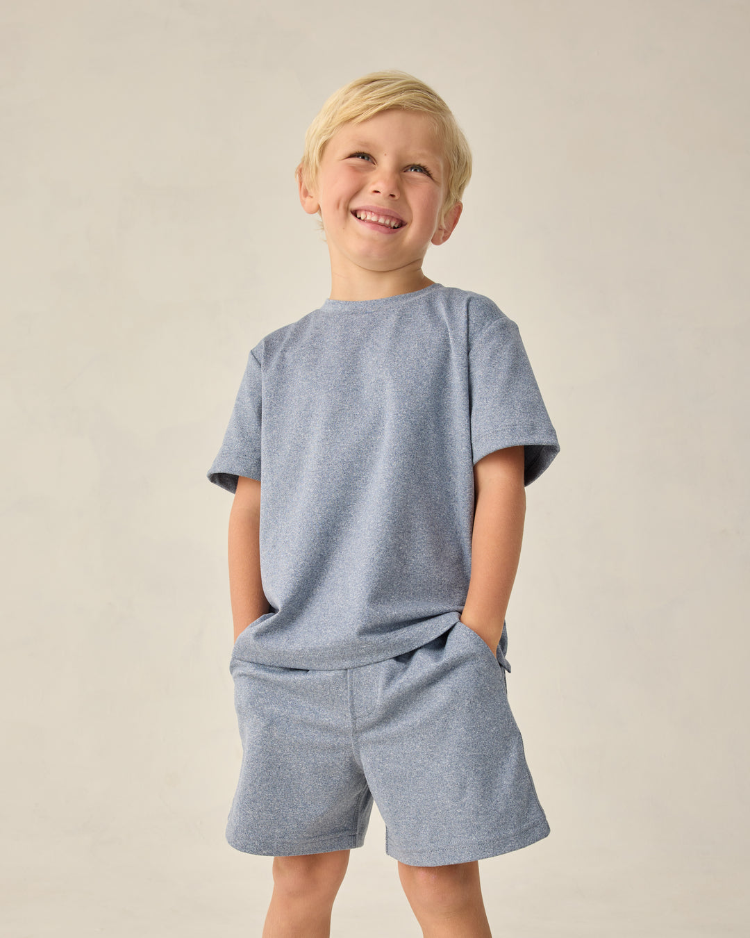 Oceanside Tech Short, Heathered Marine