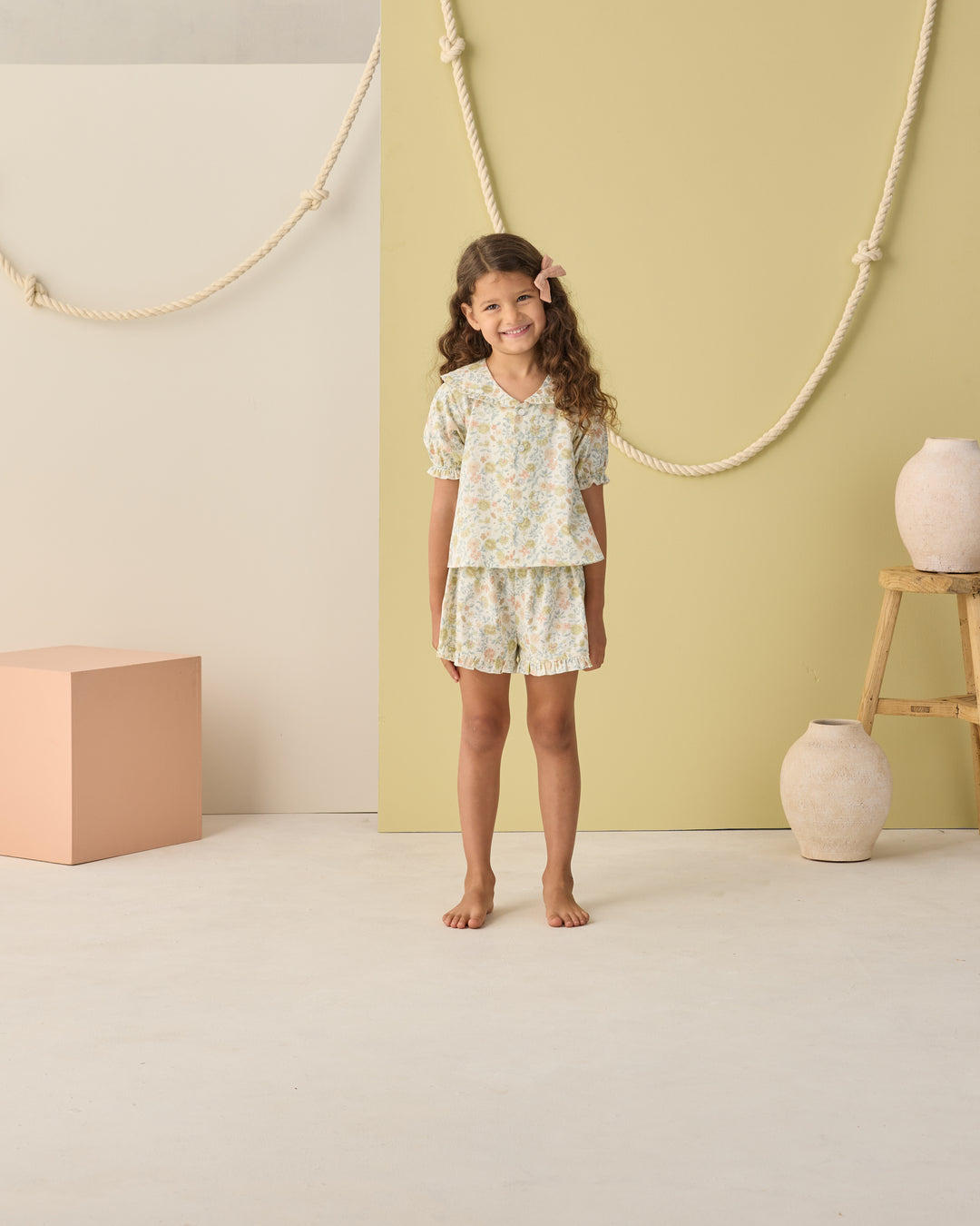 Delilah Pajama Set, Citron Bloom