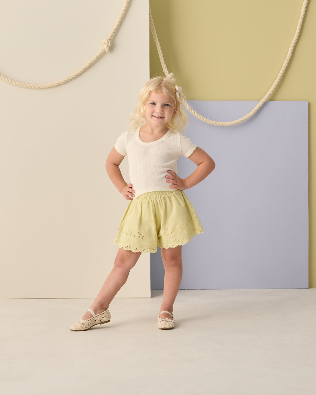 Pointelle Tee, Ivory