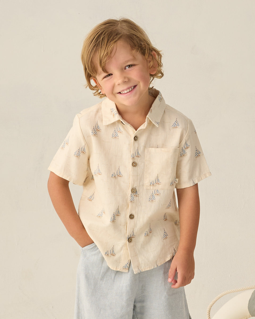 Collared S/S Shirt, Sail