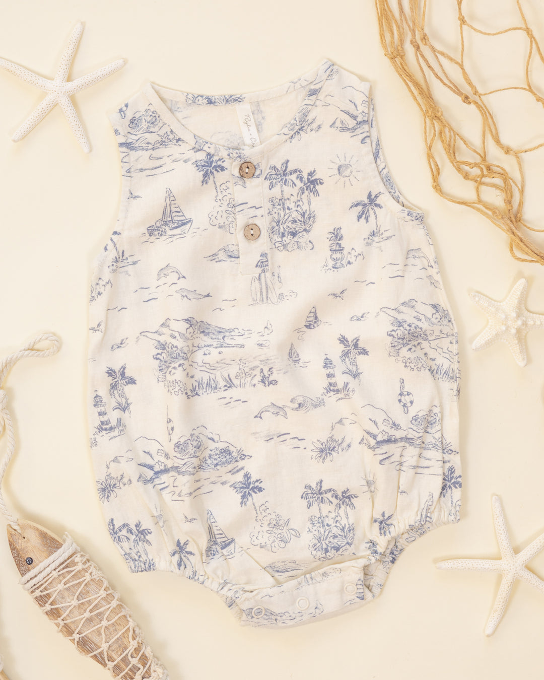 Beau Romper, Ocean Toile