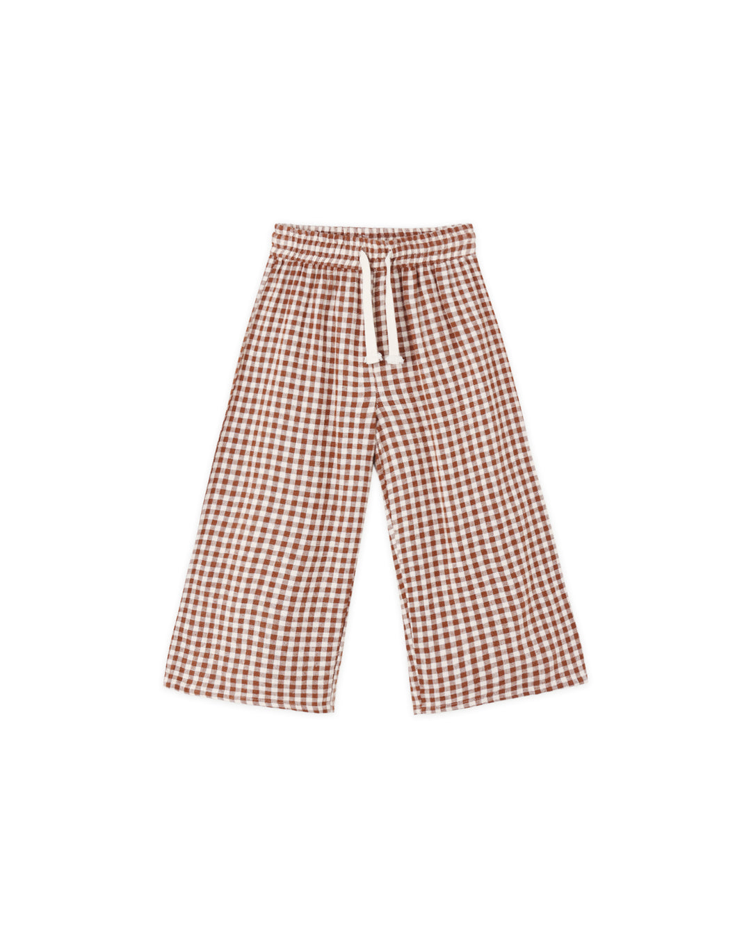 Wide Leg Pant, Brick Check