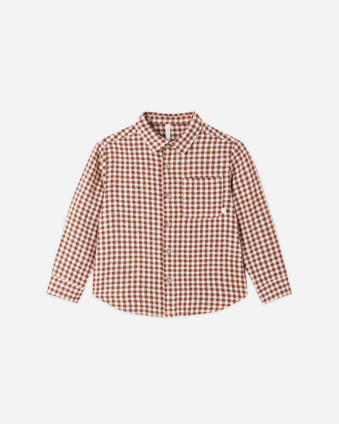 Collared L/S Shirt, Brick Check