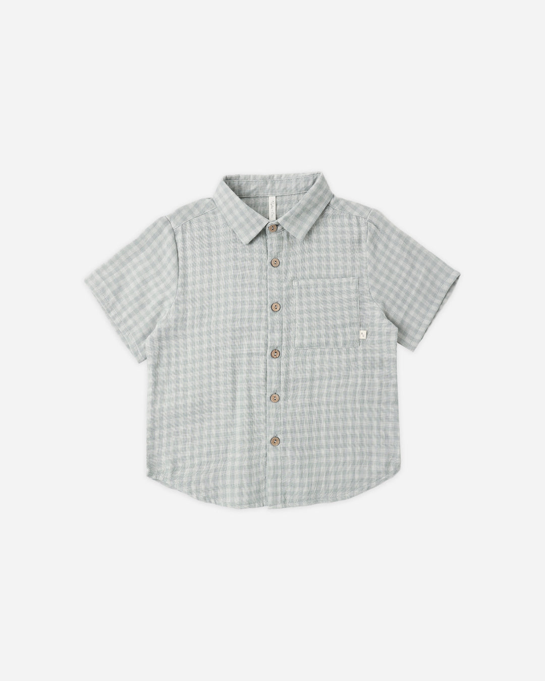 Collared S/S Shirt, Green Gingham