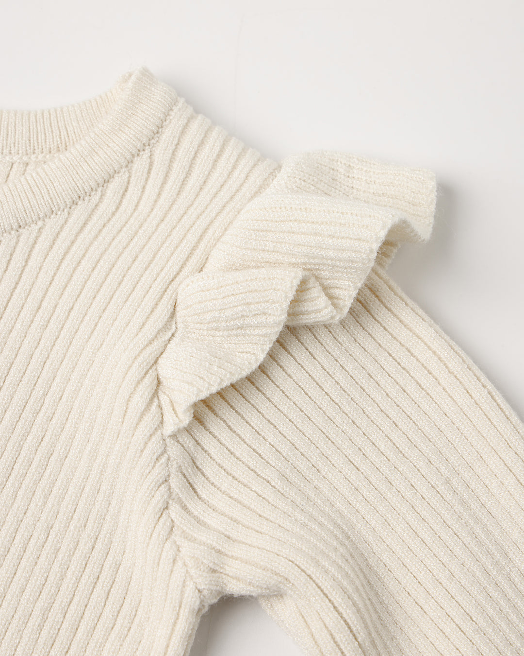 Shoulder Ruffle Bodysuit, Natural