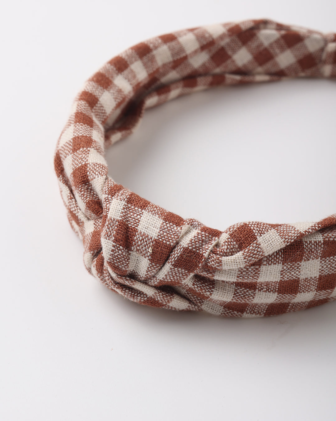 Knotted Headband, Brick Check