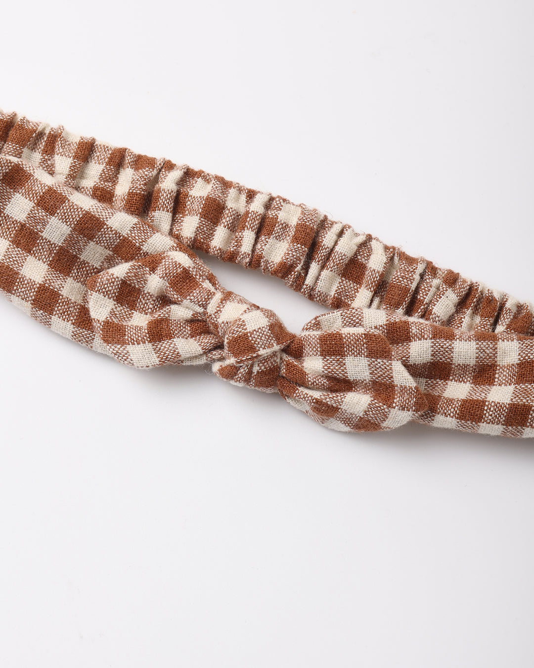 Baby Bow Headband, Brick Check