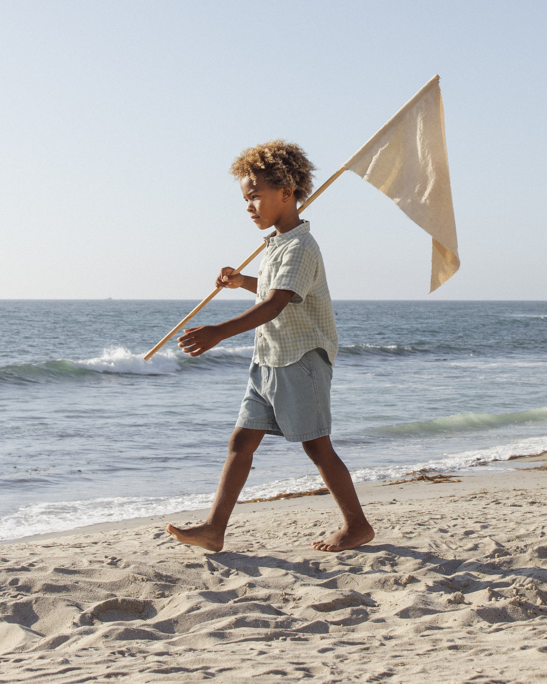 Collared S/S Shirt, Green Gingham