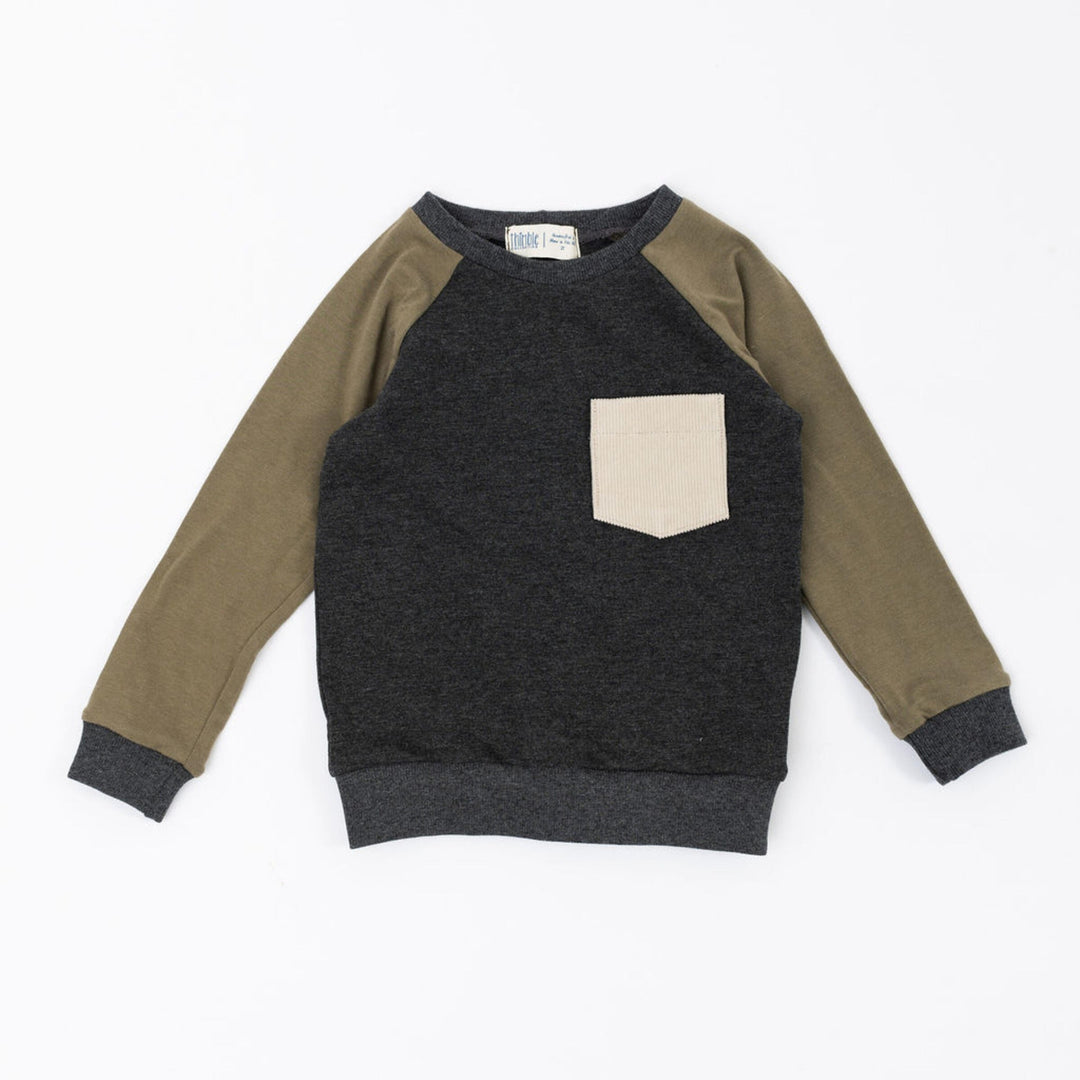 Raglan Pullover, Olive Shadow