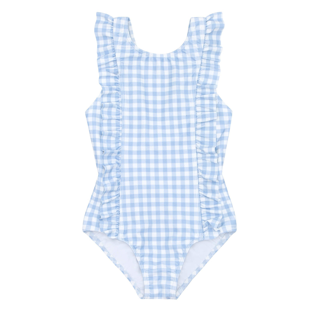 Ruffle One Piece, Oasis Blue Gingham
