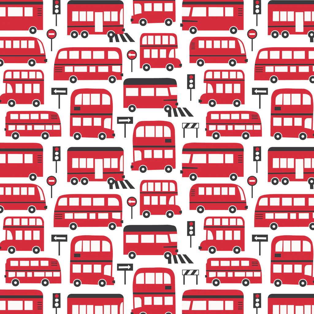 Alna Baby Dress, Double-Decker Buses Red