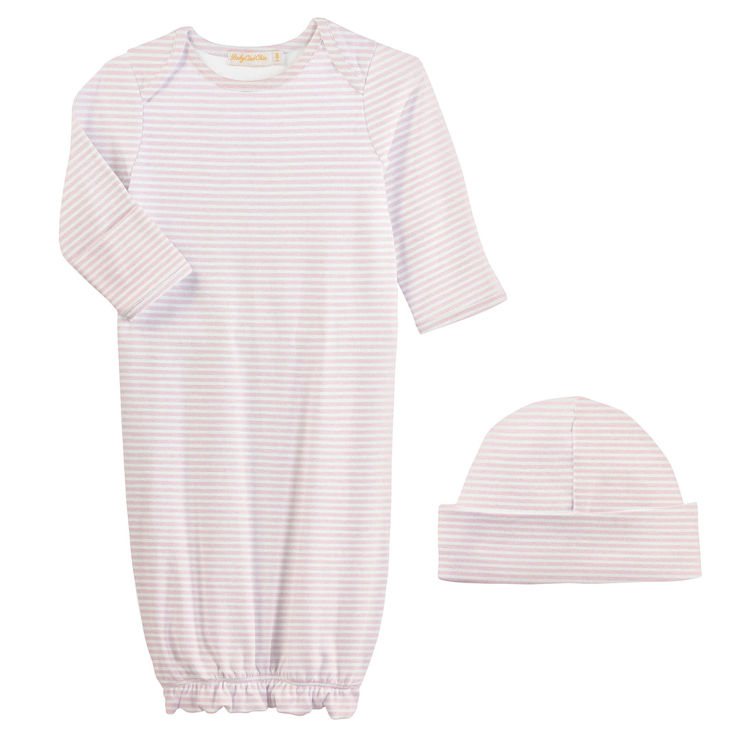 Pink Stripes, Gown & Hat Set