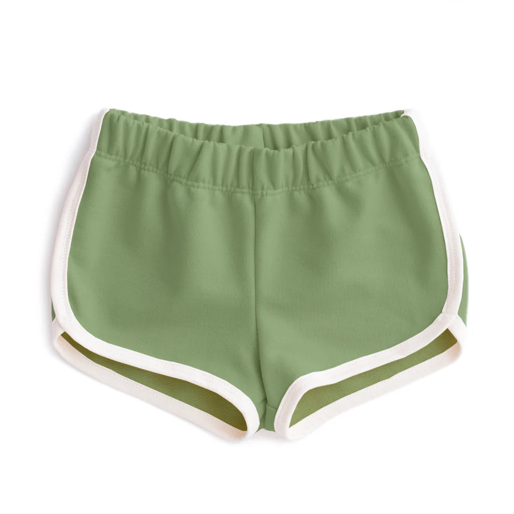 French Terry Shorts, Solid Leaf Green