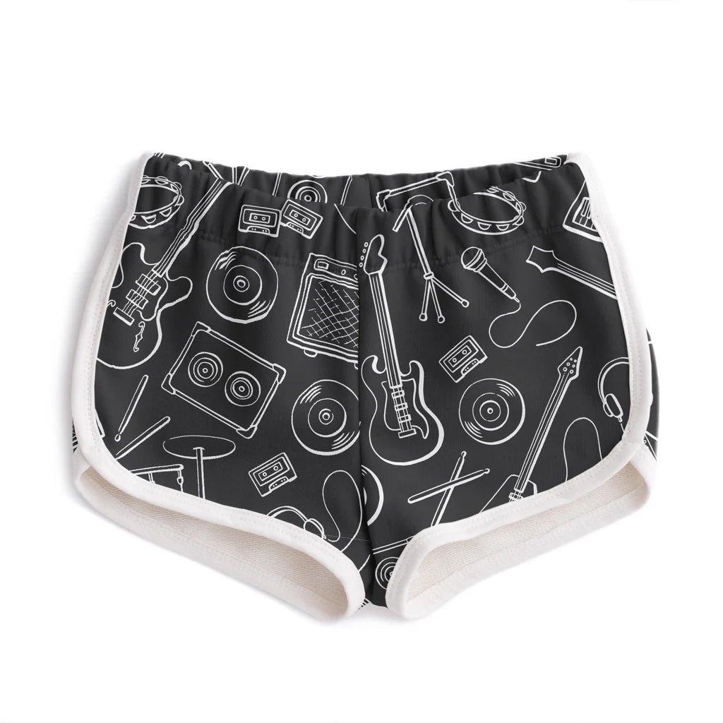 French Terry Shorts, Rock Band Charcoal