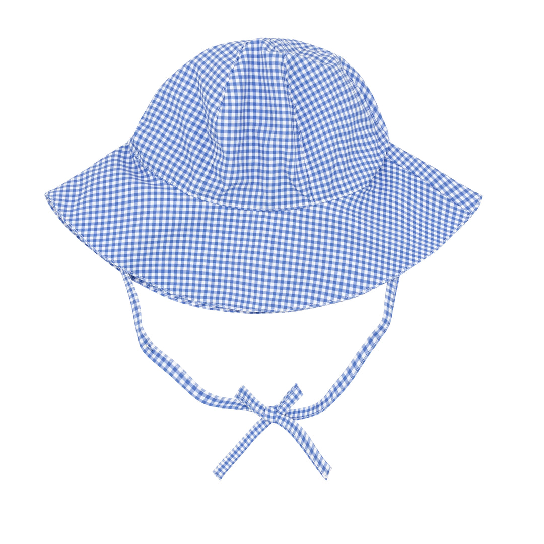 Sun Hat, Micro Blue Gingham