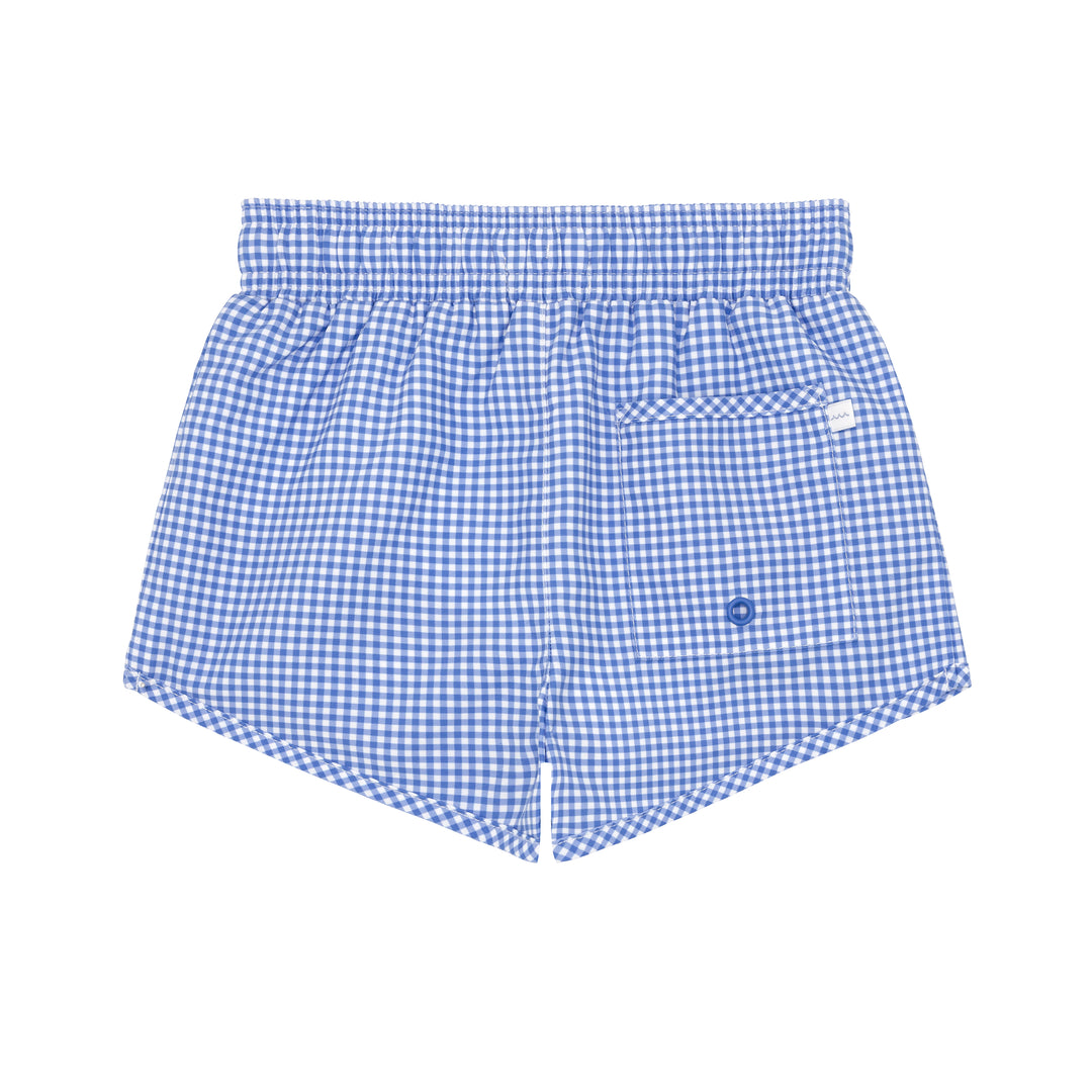 Boardie, Blue Micro Gingham