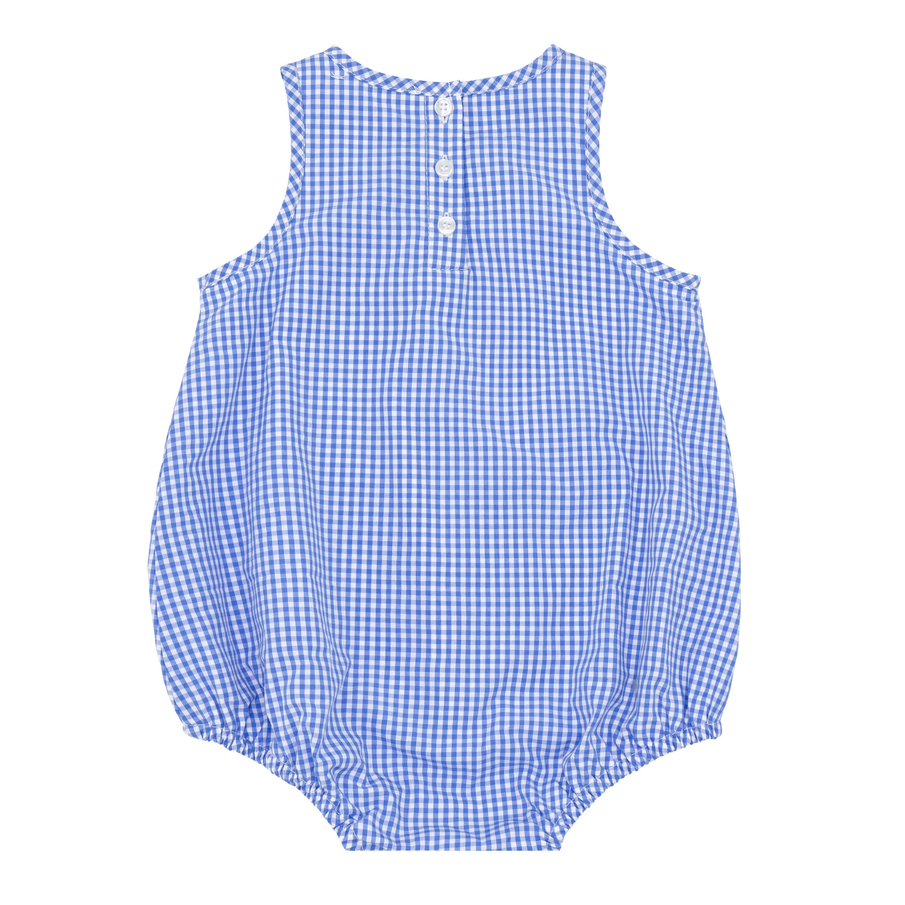 ◎muwm◎ PuffUp Baby (Mellow Check) Minnow Bubble Romper, Blue Micro Gingham | BlackBear